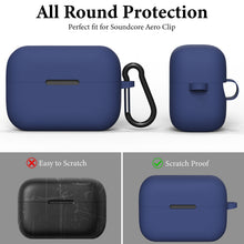 画像をギャラリービューアに読み込む, Geekria シリコン カバー 互換性 カバー Soundcore by アンカー Anker AeroClip 対応 True Wireless Earbuds 充電ケースカバー 外装カバー キーホルダーフック付き、充電ポートアクセス可能 (青)
