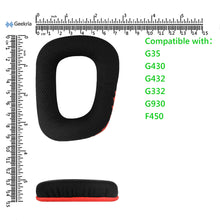 画像をギャラリービューアに読み込む, Geekria イヤーパッド Comfort 互換性 パッド ロジクール Logitech G35, G430, G432, G332, G930, F450 ヘッドホンに対応 パッド イヤー / イヤーカップ ( メッシュファブリック / ブラックレッド )
