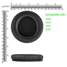 画像をギャラリービューアに読み込む, Geekria イヤーパッド QuickFit 互換性 パッド アーカーゲープロ AKG K540, K545, K275, K267, K182, K167, K245 ヘッドホンに対応 パッド イヤー / イヤーカップ ( プロテインレザー / ブラック)
