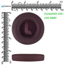 画像をギャラリービューアに読み込む, Geekria イヤーパッド QuickFit 互換性 パッド ジェイビーエル JBL LIVE 400BT ヘッドホンに対応 パッド イヤー / イヤーカップ ( プロテインレザー / 赤 )
