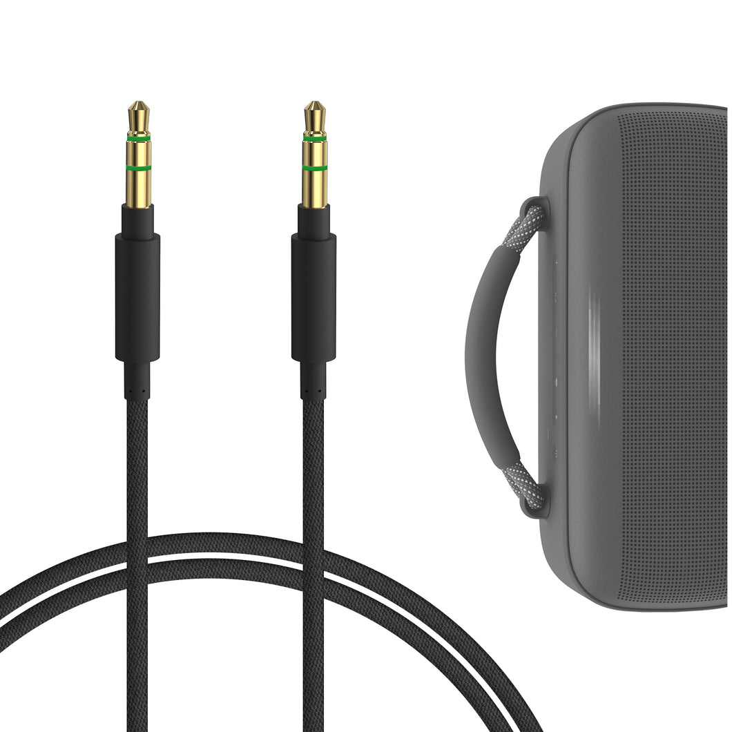 Geekria オーディオケーブル、Bose JBL Sony スピーカーケーブル対応、1/8 インチ (3.5 mm) to 3.5 mm 編組ナイロン交換用ステレオコード (4 フィート/1.2 m)