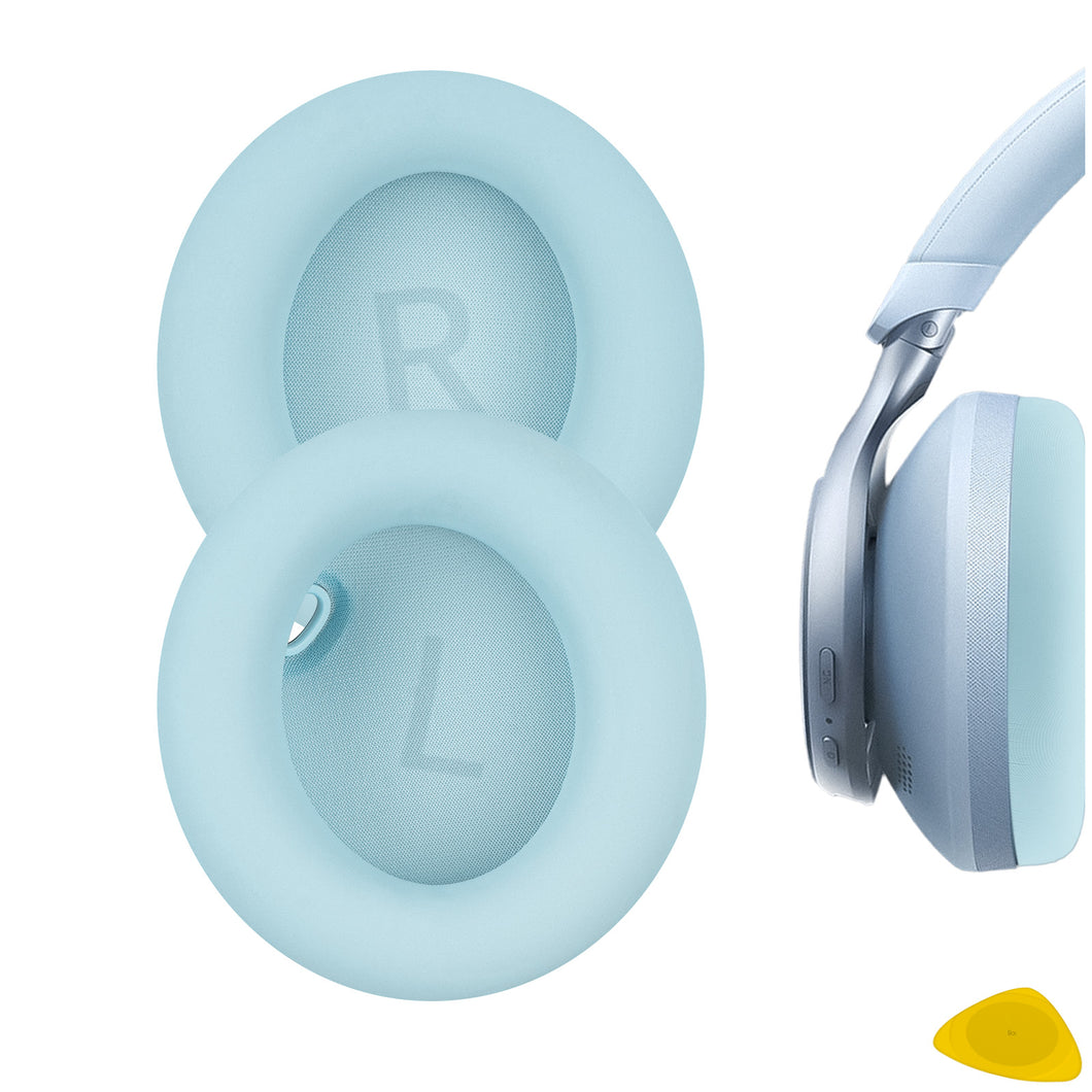 Geekria イヤーパッド QuickFit 互換性 パッド アンカー Anker Soundcore Space One ヘッドホンに対応 パッド イヤー / イヤーカップ プロテインレザー (青)