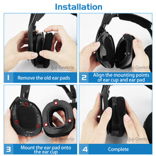 画像をギャラリービューアに読み込む, Geekria イヤーパッド Comfort 互換性 パッド アストロテック Astro A50 Gen 3 ヘッドホンに対応 パッド イヤー / イヤーカップ (ハイブリッドベロア / 黒)
