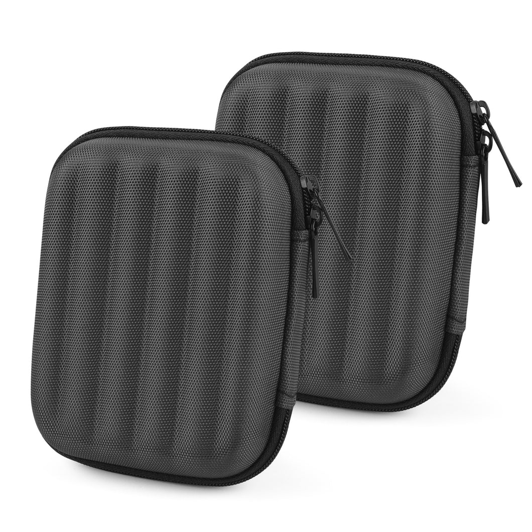 Geekria ケース Shield ヘッドホンケース 互換性 ハードケース 旅行用 ハードシェルケース In-Ear Earphonesに対応 収納ポーチ付属(2パック/グレー)