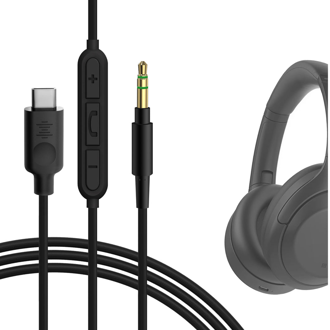 Geekria ケーブル USB-C Digital to Audio 互換性 オーディオコード ソニー Sony WH-ULT900N WH-1000XM5 WH-XB920N ヘッドホンケーブル、3.5mm AUX に適合するインラインマイクと音量コントロール 1.2m