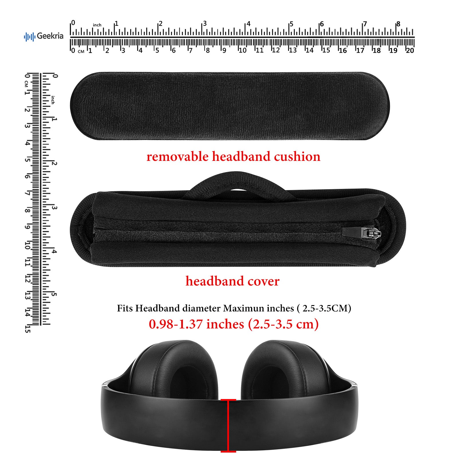 Geekria ヘッドバンドカバー + パッド セット ATH Bose Beats EDIFIER