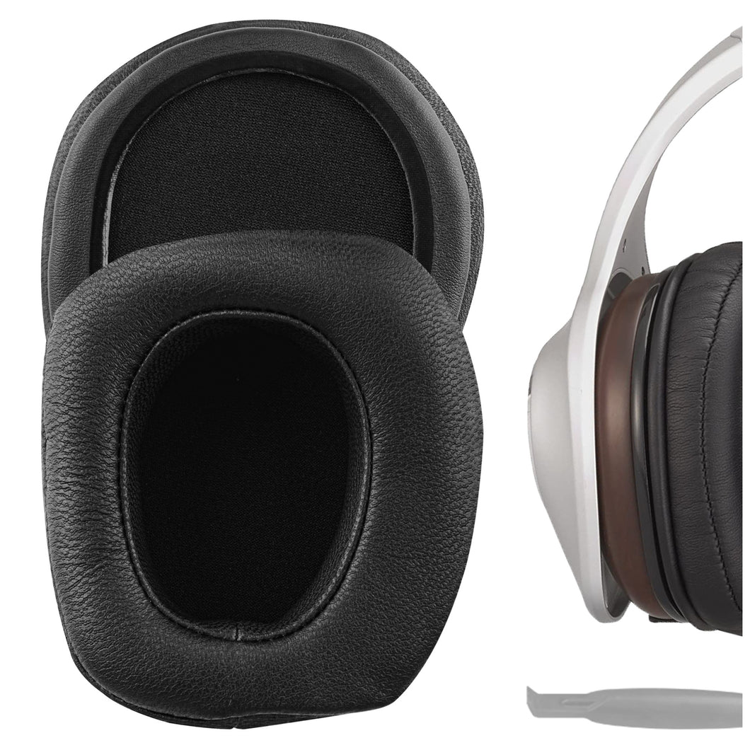 Geekria イヤーパッド Elite 互換性 パッド デノン DENON AH-D600, DENON AH-D7100 ヘッドホンに対応 パッド イヤー / イヤーカップ (シープスキン / ブラック)