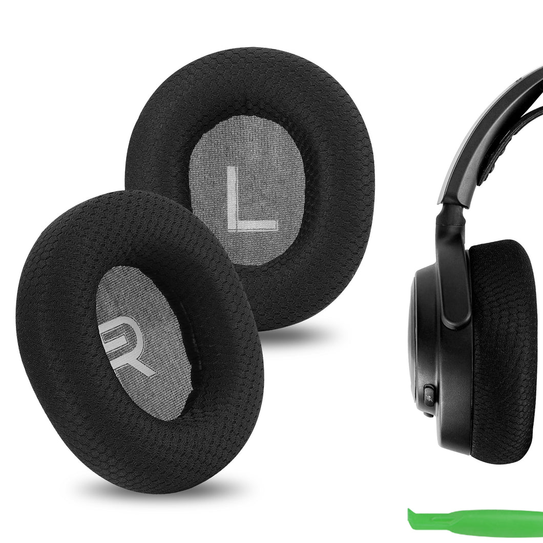Geekria イヤーパッド QuickFit 互換性 パッド スティールシリーズ SteelSeries Arctis Nova Pro Wired/ Nova1/ Nova3/ Nova7, Turtle Beach Airlite Fit Wired Gaming ヘッドホンに対応 パッド イヤー / イヤーカップ (メッシュファブリック / ブラック)