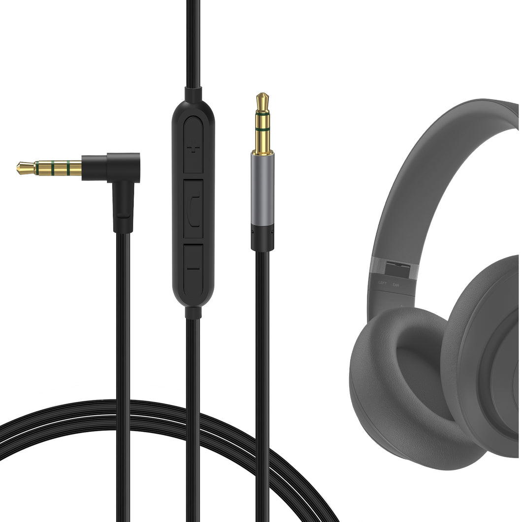 Geekria ケーブル 互換性 オーディオコード ビーツバイドクタードレ Beats Studio Pro, Studio 3, Solo 4 ヘッドホンケーブル、3.5mm に適合する インラインマイクと音量コントロール 1.2m