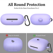 画像をギャラリービューアに読み込む, Geekria シリコン カバー 互換性 カバー ビーツバイドクタードレPowerbeats Pro 2 対応 True Wireless Earbuds 充電ケースカバー 外装カバー キーホルダーフック付き、充電ポートアクセス可能 (紫)
