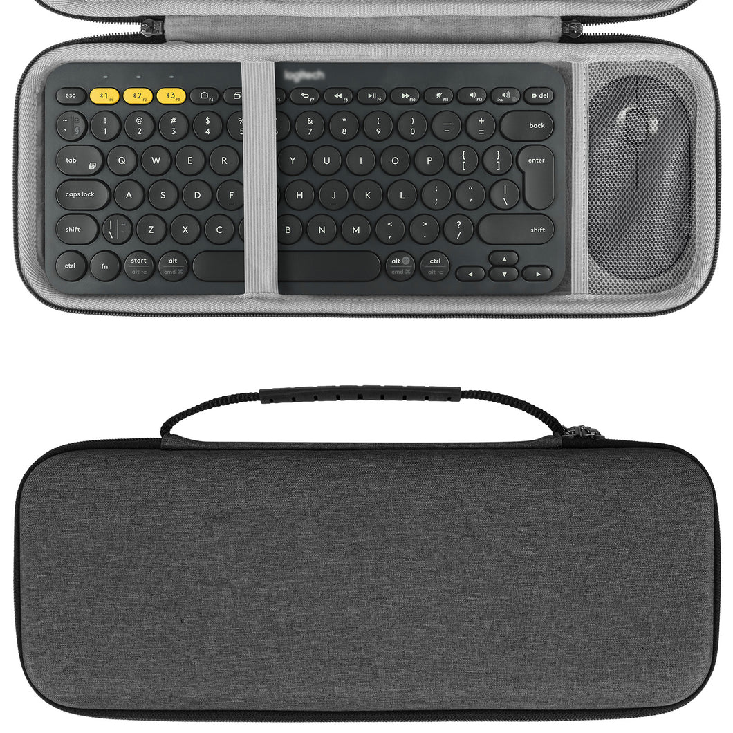 Geekria 収納ケース 互換品ロジクール Logicool K380 + Pebble M350 ワイヤレス キーボード 無線 マウス ハードシェルトラベルキャリングバッグ