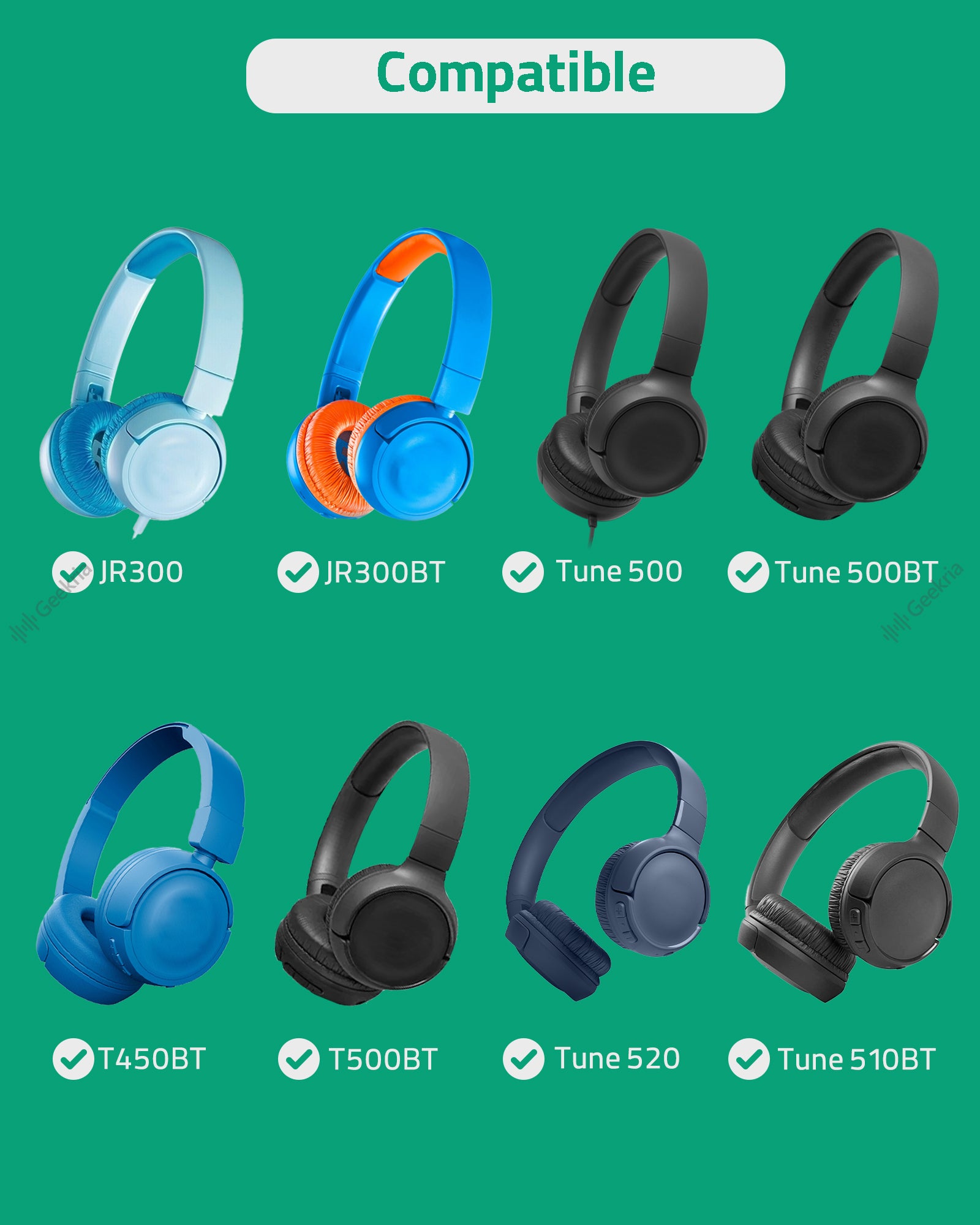 Geekria イヤーパッド QuickFit 互換性 パッド ジェイビーエル JBL