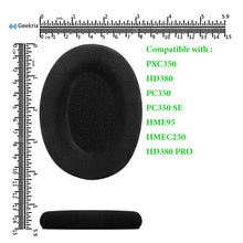 画像をギャラリービューアに読み込む, Geekria イヤーパッド Comfort 互換性 パッド ゼンハイザー Sennheiser PXC350, HD380, PC350, PC350 SE, PXE350, HME95, HMEC250, HD380 PRO ヘッドホンに対応 パッド イヤー / イヤーカップ ( ベロア / ブラック )
