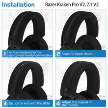 画像をギャラリービューアに読み込む, Geekria カバー 互換性 ヘッドバンドカバー レイザー Razer Kraken 7.1 v2 , Kraken 7.1, Kraken Pro V2 対応 ネオプレン製 ヘッドバンドクッション ヘッドバンドプロテクター 簡単に装着 工具不要 (ブラック)
