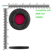 画像をギャラリービューアに読み込む, Geekria イヤーパッド QuickFit 互換性 パッド ソニー Sony MDR-V55, V500DJ ヘッドホンに対応 イヤパッド/イヤークッション/イヤーカップ ( プロテインレザー / 黒赤 )
