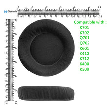 画像をギャラリービューアに読み込む, Geekria イヤーパッド Comfort 互換性 パッド アーカーゲー AKG K701, K702, Q701, Q702, K601, K612, K712, K400, K500 ヘッドホンに対応 パッド イヤー / イヤーカップ ( ベロア / ブラック)
