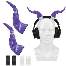画像をギャラリービューアに読み込む, Geekria 3Dプリント ヘッドホン用 悪魔の角 デビルホーン 手作り 調節可能 ヘッドバンド アクセサリー コスプレ 耳アタッチメント ハロウィーン 仮装パーティーに適用 (パープル)
