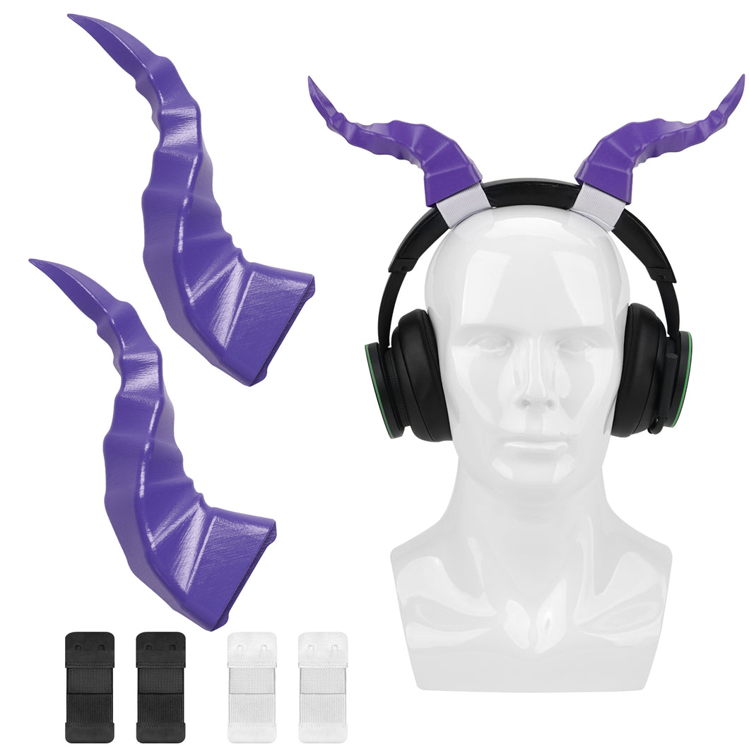 Geekria 3Dプリント ヘッドホン用 悪魔の角 デビルホーン 手作り 調節可能 ヘッドバンド アクセサリー コスプレ 耳アタッチメント ハロウィーン 仮装パーティーに適用 (パープル)