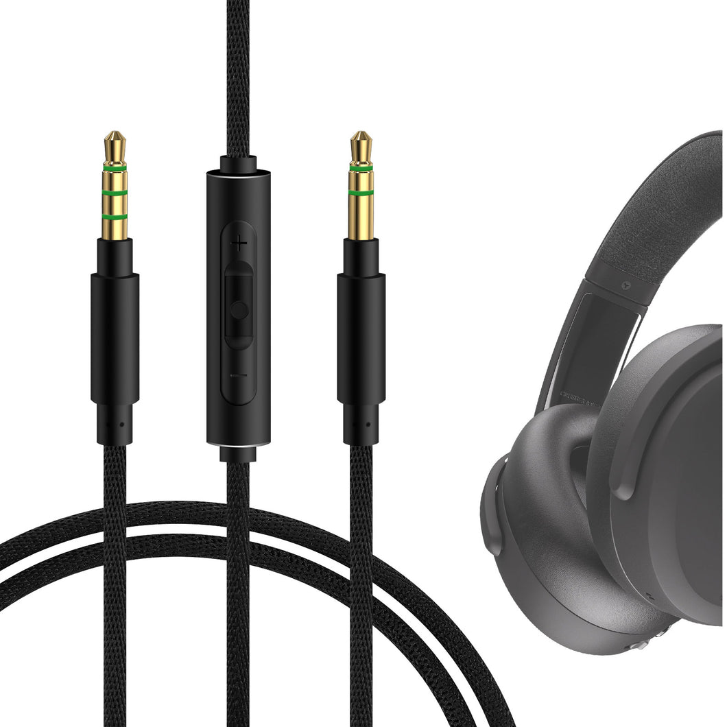 Geekria ケーブルナイロン編組互換性 オーディオコード スカルキャンディSkullcandy Crusher ANC 2, Crusher ANC, Hesh3, Hesh 2 ヘッドホンケーブル、3.5mm に適合する インラインマイクと音量コントロール 1.2 m