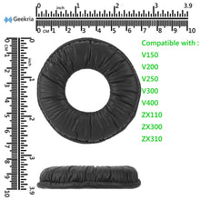 画像をギャラリービューアに読み込む, Geekria QuickFit イヤーパッド 互換性 パッド ソニー Sony MDR-V150 V200 V250 V300 V400 ZX100 ZX110 ZX110NC ZX220BT ZX300 ZX310 ZX330BT ヘッドホンに対応 イヤパッド/イヤークッション/イヤーカップ ( レザーレット / ブラック )
