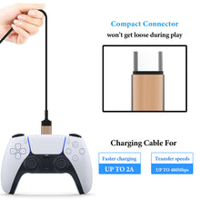 画像をギャラリービューアに読み込む, Geekria 急速充電ケーブル USB - デュアル Type-C Y スプリッター充電ケーブル、PlayStation 5, Xbox Series X, Series S 充電ケーブル， 互換性あり PS5 DualSense コントローラ (黒/200cm)
