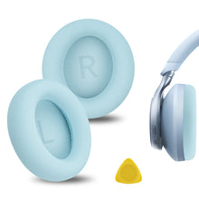 画像をギャラリービューアに読み込む, Geekria イヤーパッド 互換性 パッド アンカー Anker Soundcore Space One ヘッドホンに対応 パッド イヤー / イヤーカップ プロテインレザー (青)
