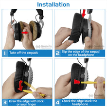 画像をギャラリービューアに読み込む, Geekria イヤーパッド Performance 互換性 パッド ベイヤーダイナミック Beyerdynamic DT440 DT770 DT790 DT797 DT860 DT880 DT990 T5P T70 T90 HS200 HS400 HS800 MMX300 RSX700 ヘッドホンに対応 パッド イヤー / イヤーカップ (プロテインレザー / ブラック 極太)
