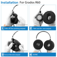 画像をギャラリービューアに読み込む, Geekria イヤーパッド Comfort 互換性 パッド グラド GRADO PS1000, GS1000i, RS1i, RS2i, SR325IS, GW100x ヘッドホンに対応 パッド イヤー / イヤーカップ (フォーム / ブラック)
