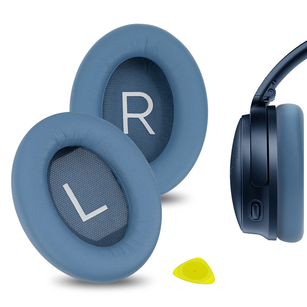 Geekria イヤーパッド QuickFit 互換性 パッド ボーズ Bose New QuietComfort QC45, QC35, QC35II, QC25, QC15, QC2, AE 2/2i/2w, SoundTrue, SoundLink AE 2 ヘッドホンに対応 パッド イヤー / イヤーカップ プロテインレザー (青)