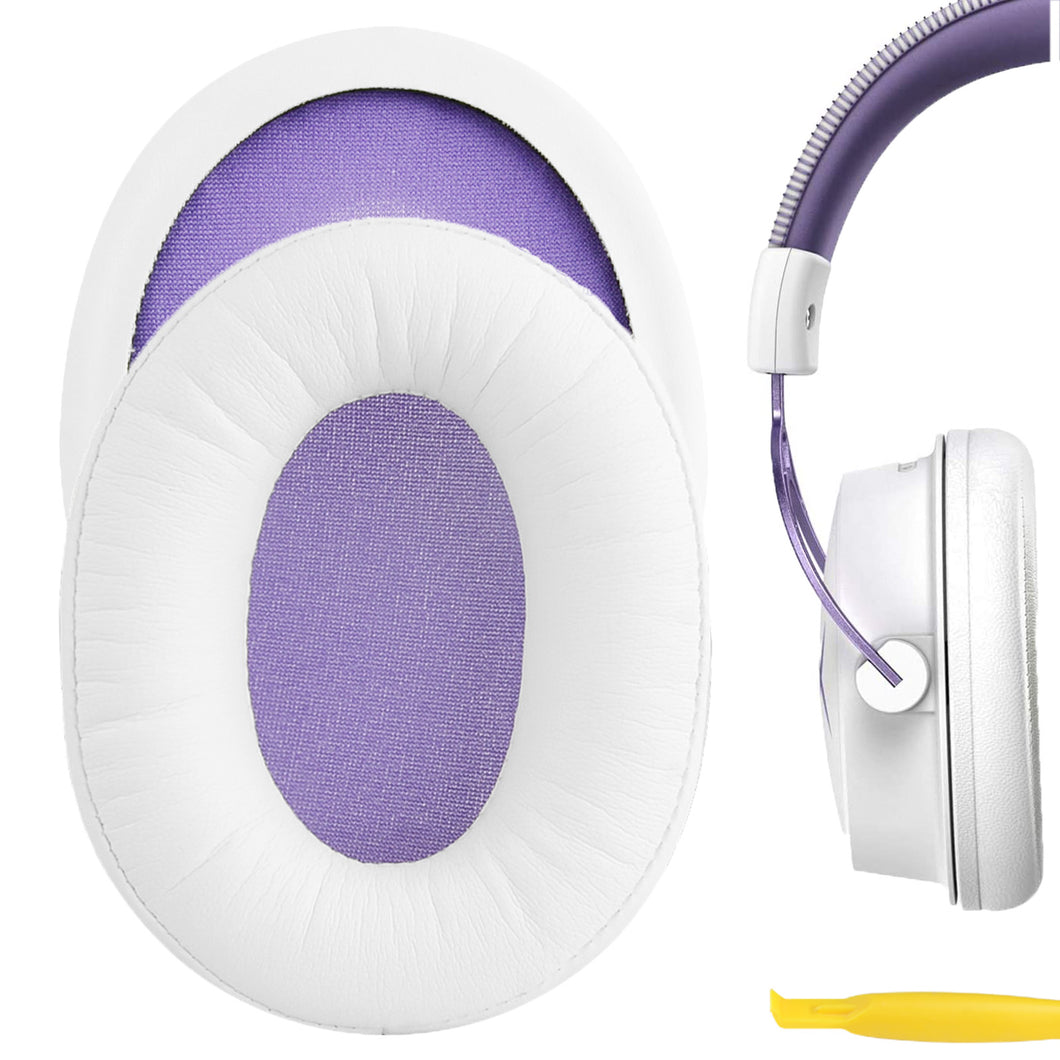 Geekria イヤーパッド QuickFit 互換性 パッド HyperX Cloud Alpha, Alpha S, Alpha Limited Edition Gaming ヘッドホンに対応 パッド イヤー / イヤーカップ (プロテインレザー / 白い)