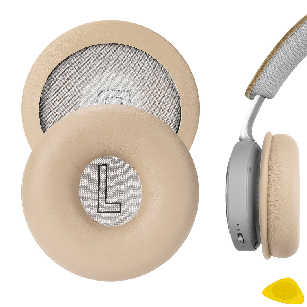 Geekria イヤーパッド QuickFit 互換性 パッド レイザー グアンドオルフセン Bang & Olufsen Beoplay H8, H8i ヘッドホンに対応 パッド イヤー / イヤーカップ プロテインレザー (カーキ/ プラスチッククリップなし)