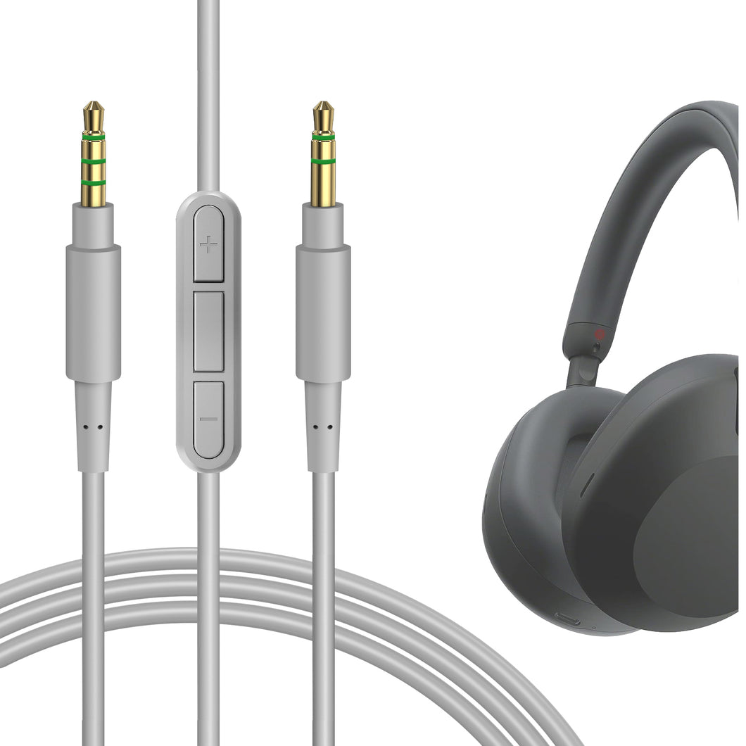 Geekria ケーブル 互換性 オーディオコード ソニー Sony ULT WEAR WH-1000XM6 WH-1000XM5 WH-1000XM4 WH-1000XM3 WH-XB910N WH-CH710N ヘッドホンケーブル、3.5mm に適合する インラインマイクと音量コントロール 1.7m
