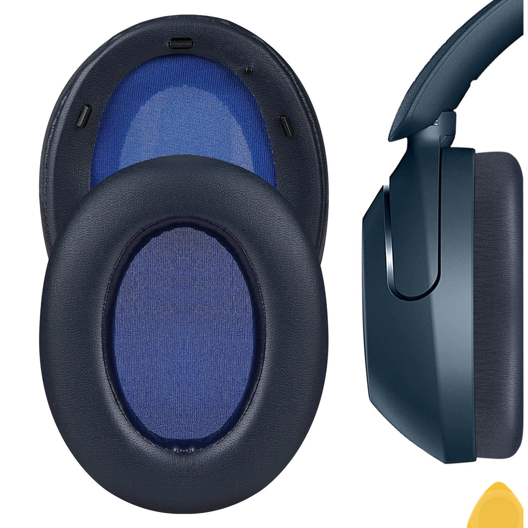 Geekria イヤーパッド QuickFit 互換性 パッド ソニー SONY WH-XB910N ヘッドホンに対応 パッド イヤー / イヤーカップ (プロテインレザー / 青い)