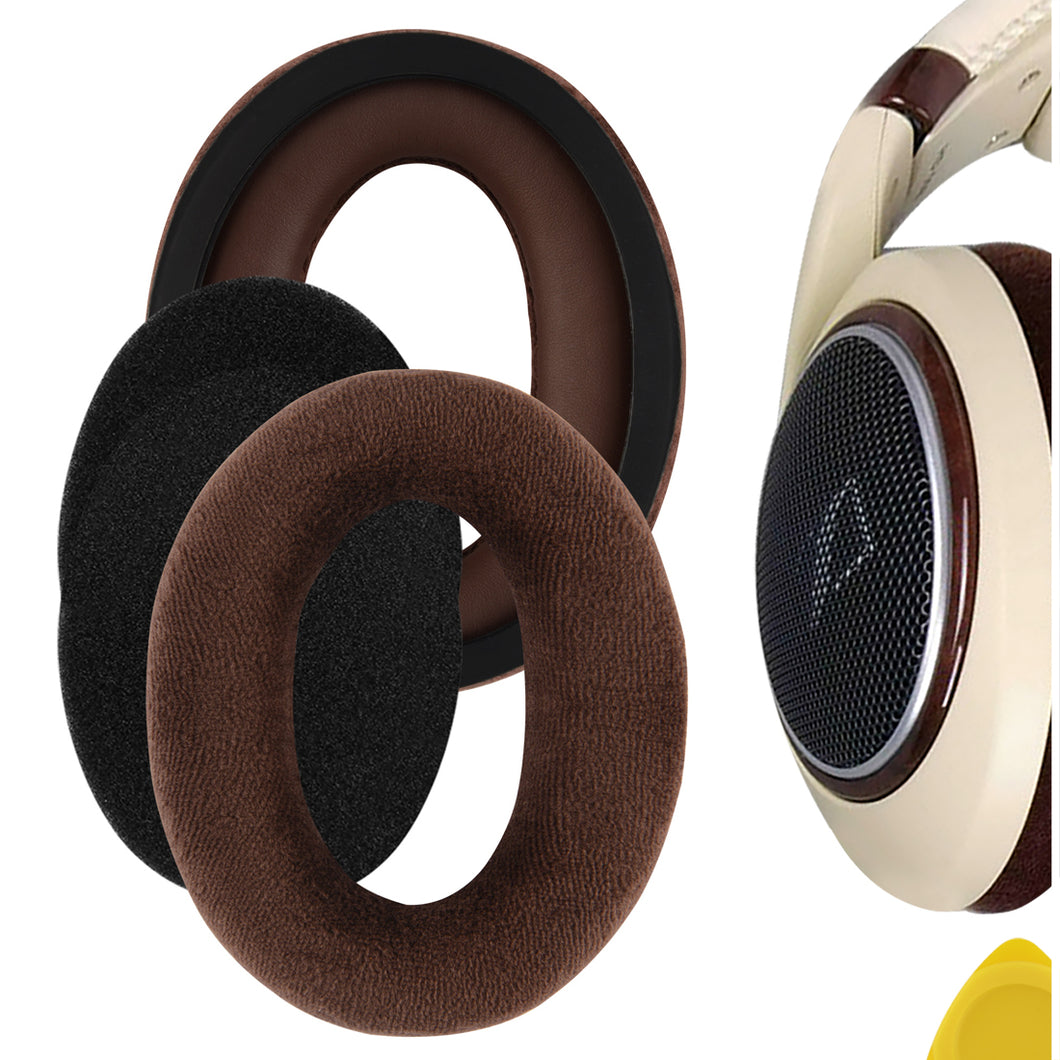 Geekria イヤーパッド Comfort 互換性 パッド ゼンハイザー Sennheiser HD515, HD555, HD518, HD560s, HD558, HD559, HD569, HD579, HD589 ヘッドホンに対応 パッド イヤー / イヤーカップ ( ベロア / 褐色 )