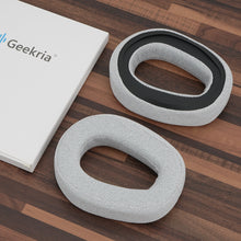 画像をギャラリービューアに読み込む, Geekria リネン製 交換用イヤーパッド、Logitech G321 / G430 対応、快適フィット 簡単装着 イヤークッション ヘッドセットイヤーパッド イヤーカップカバー 修理部品、グレー
