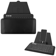 画像をギャラリービューアに読み込む, Geekria コンパクト キーボード ケース、携帯電話とタブレット ホルダー付きヴィーガン レザー トラベル ケース、ロジクール Logicool K380/Pebble Keys 2 K380s、Magic Keyboard 対応キーボード ケース (ダーク グレー)
