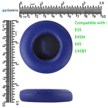 画像をギャラリービューアに読み込む, Geekria イヤーパッド QuickFit 互換性 パッド ジェイビーエル JBL E35, E45bt, E45, C45BT ヘッドホンに対応 パッド イヤー / イヤーカップ (プロテインレザー / 青)
