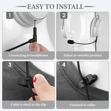 画像をギャラリービューアに読み込む, Geekria クリップマイク コンデンサーマイク ピンマイク ミニマイク クリップ式 スマホマイク ヘッドホンケーブル ゲームおよび会議用 ボーズ Bose QC Ultra QC SE 700 QC45 ヘッドセットと互換性があり 2.5mm ブームマイク付き 交換コード音量/ミュートコントロール（170 cm）
