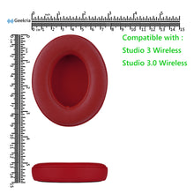 画像をギャラリービューアに読み込む, Geekria QuickFit イヤーパッド 互換性 パッド ビーツバイドクタードレ Beats Studio 3, Studio 3.0 Wireless (A1914) ヘッドホンに対応 イヤパッド/イヤークッション/イヤーカップ (プロテインレザー / 赤)
