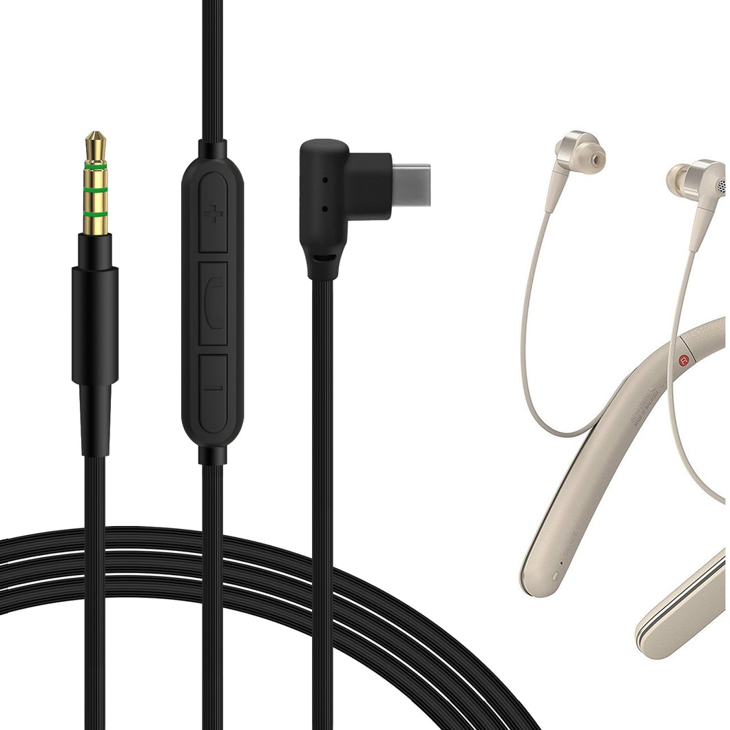 Geekria ケーブル 互換性 オーディオコード ソニー Sony WI-1000X MDR-EX750BT, ジェイブイシー JVC HA-FD70BT HA-FX99XBT ヘッドホンケーブル、Micro-USB に適合する インラインマイクと音量コントロール 1.2m