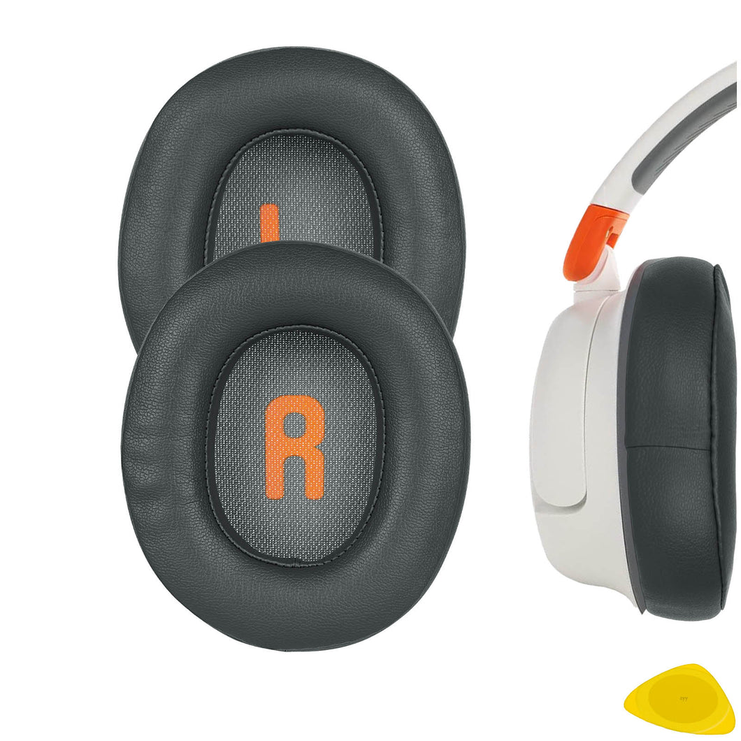 Geekria イヤーパッド QuickFit 互換性 パッド ジェイビーエル JBL JR460 ヘッドホンに対応 パッド イヤー / イヤーカップ プロテインレザー (チタングレー)