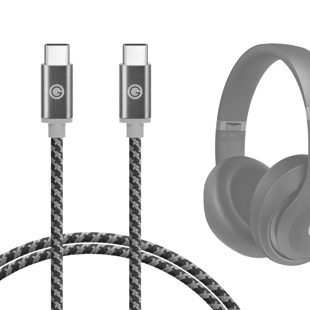 Geekria USB-Cオーディオケーブル、ソニーSony、アップルApple、ビートBeats、ゼンハイザーSennheiser、ビーアンドダブリB&W、ジェイビーエルJBL、レイザーRazer、聞くAudezeヘッドホン対応（USB-C有線接続モデルのみ対応）電話からヘッドホンへ（4フィート/1.2m）