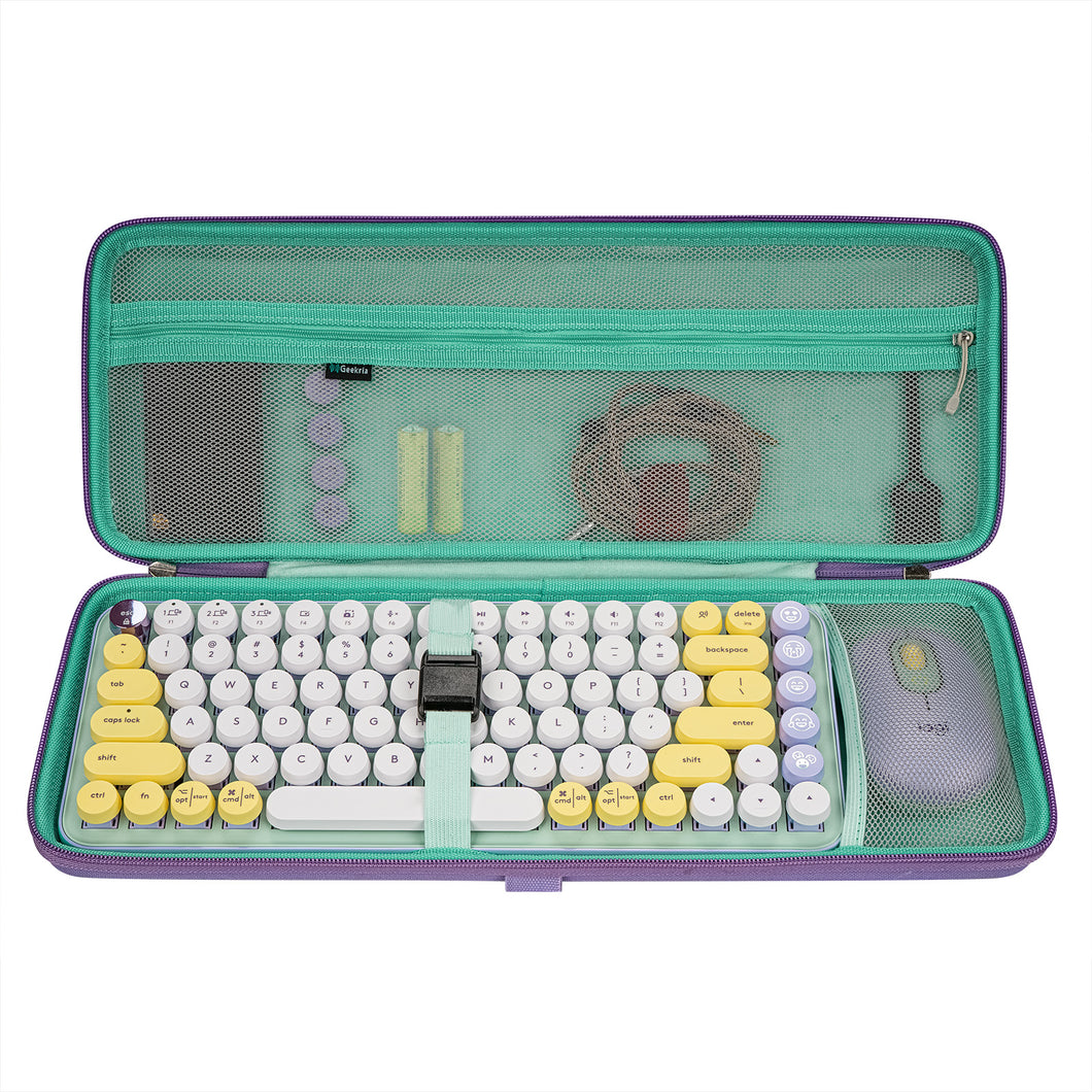 Geekria 75% キーボードケース、ハードシェルトラベルキャリーバッグ、コンパクトな84キーコンピューターメカニカルゲーミングキーボード用、ロジクール Logicool POPキー、ロジクール Logicool POP ICONコンボに対応 (デイドリームミント)