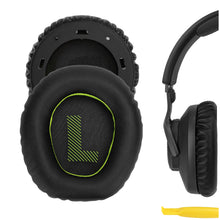 画像をギャラリービューアに読み込む, Geekria イヤーパッド QuickFit 互換性 パッド ジェイビーエル JBL Quantum 100, Q 100 ヘッドホンに対応 パッド イヤー / イヤーカップ プロテインレザー (ブラックレザーグリーンネットワーク)
