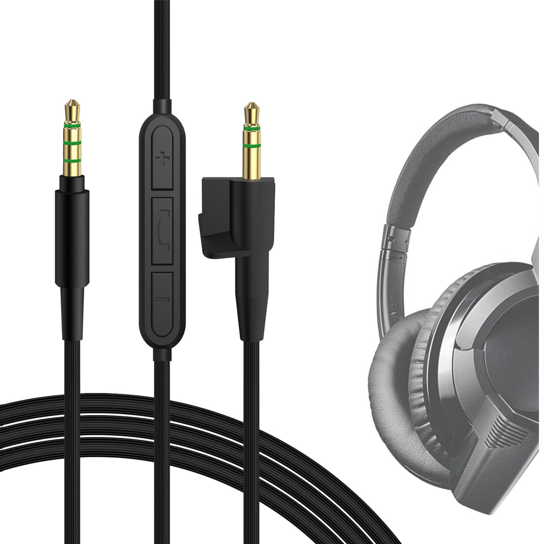 Geekria ケーブル 互換性 オーディオコード ボーズ Bose AE2i, AE2w, AE2 ヘッドホンケーブル、2.5mm に適合するインラインマイクと音量コントロール 1.2 m