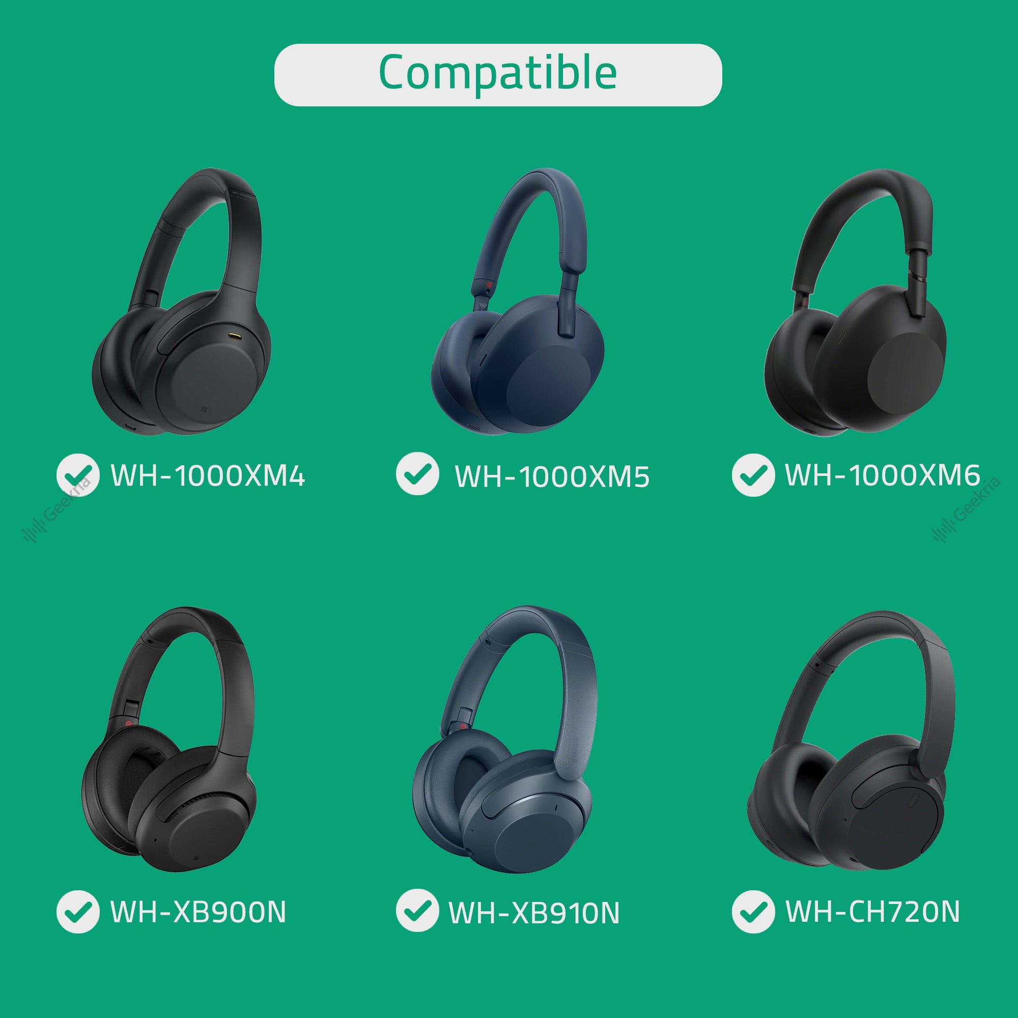 Geekria USB ヘッドフォン ショート充電ケーブル ソニー Sony WH