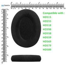 画像をギャラリービューアに読み込む, Geekria イヤーパッド Comfort 互換性 パッド ゼンハイザー Sennheiser HD560S, HD515, HD518, HD555, HD595 ヘッドホンに対応 パッド イヤー / イヤーカップ ベロア (ブラック)
