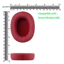 画像をギャラリービューアに読み込む, Geekria QuickFit イヤーパッド 互換性 パッド スカルキャンデ Skullcandy Venue Wireless ANC ヘッドホンに対応 イヤパッド/イヤークッション/イヤーカップ ( プロテインレザー / 赤 )
