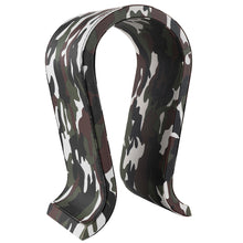 画像をギャラリービューアに読み込む, Geekria ヘッドホンスタンド 木製 ビーガンレザー オメガ オーバーイヤー ヘッドホン、ゲームヘッドセット用の ホルダー, デスクディスプレイハンガー レイザー Razer, Sordin, Walker's, HyperX, スティールシリーズ SteelSeriesと互換性（迷彩）
