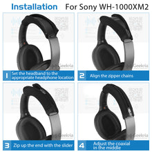 画像をギャラリービューアに読み込む, Geekria イヤーパッド + ヘッドバンド カバー + チューニングコットン Sony ソニー WH-1000XM2, MDR-1000X 等 ヘッドホン対応 交換 用 ヘッドホンパッド イヤークッション セット
